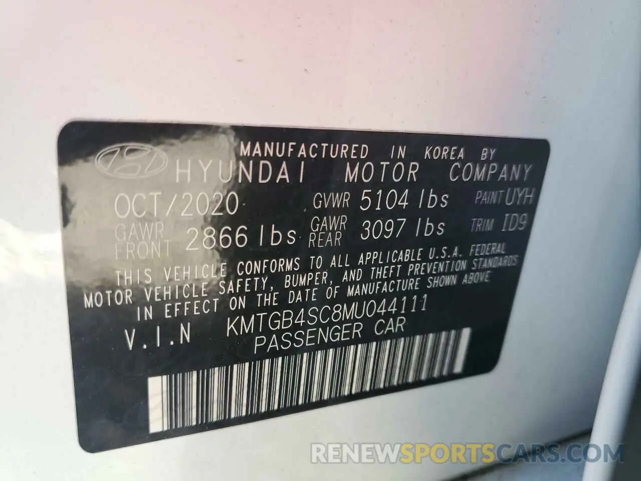 12 Фотография поврежденного автомобиля KMTGB4SC8MU044111 GENESIS G80 2021