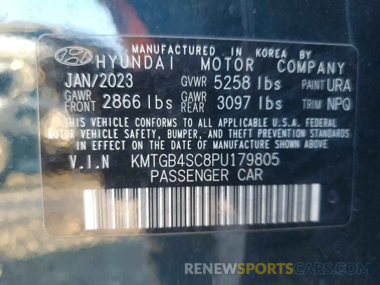 12 Фотография поврежденного автомобиля KMTGB4SC8PU179805 GENESIS G80 2023