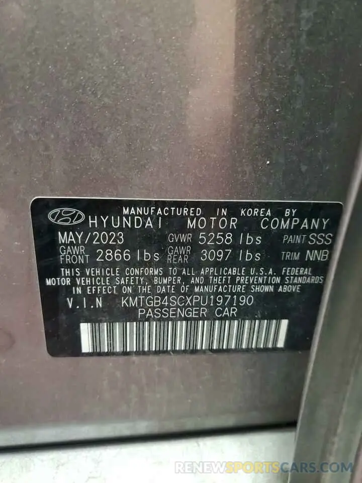 12 Photograph of a damaged car KMTGB4SCXPU197190 GENESIS G80 2023