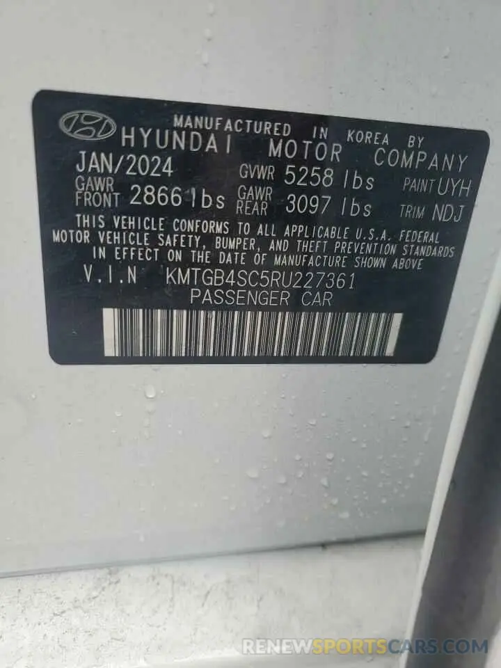 10 Фотография поврежденного автомобиля KMTGB4SC5RU227361 GENESIS G80 2024
