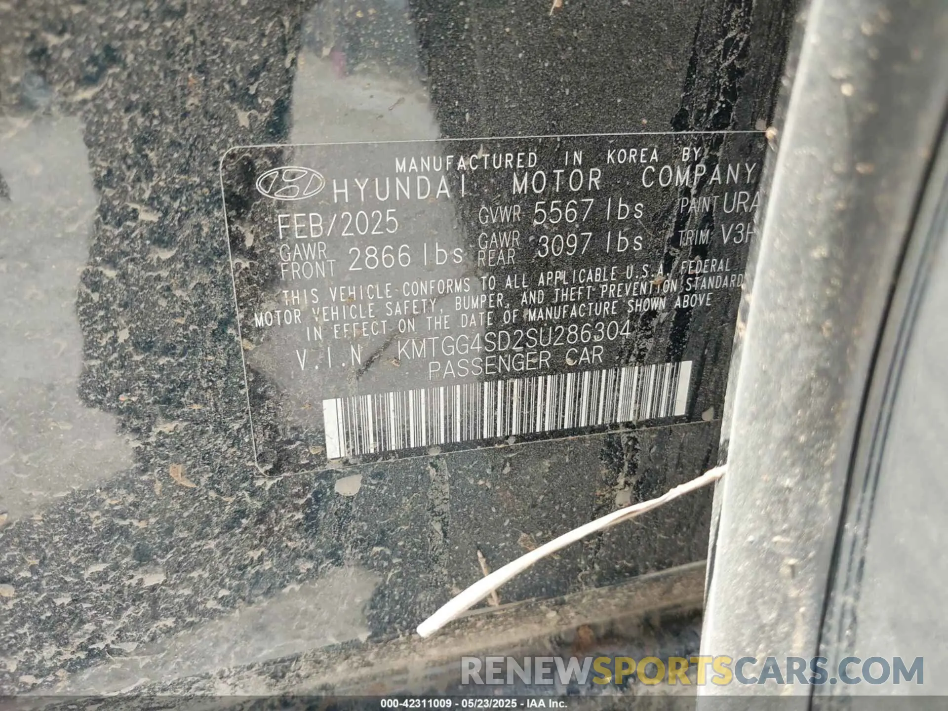 9 Фотография поврежденного автомобиля KMTGG4SD2SU286304 GENESIS G80 2025