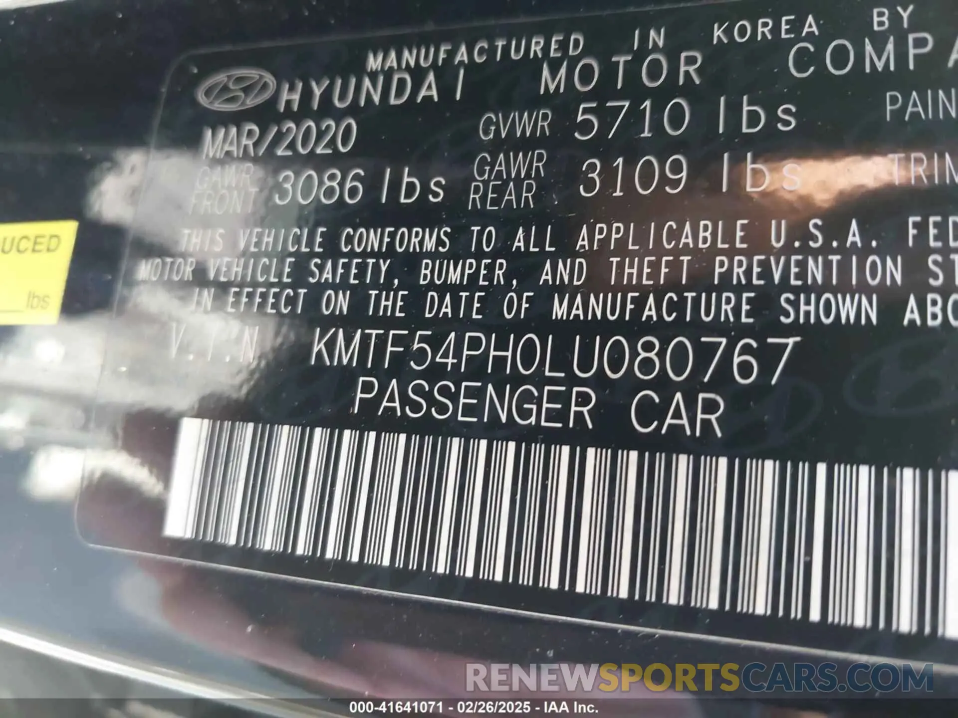 9 Фотография поврежденного автомобиля KMTF54PH0LU080767 GENESIS G90 2020