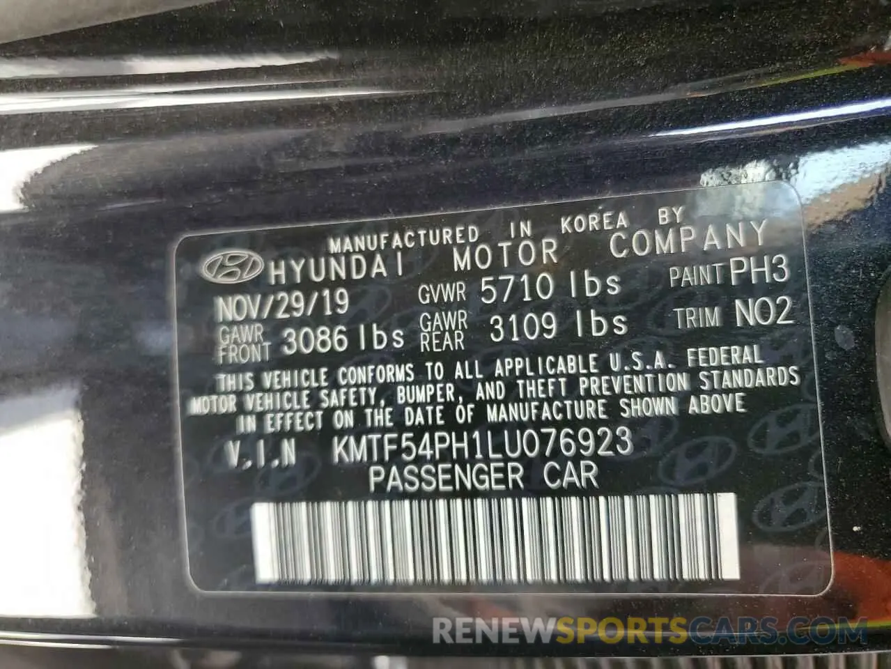 12 Photograph of a damaged car KMTF54PH1LU076923 GENESIS G90 2020