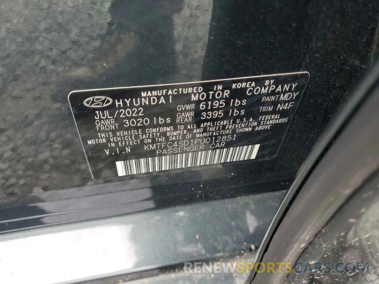 12 Фотография поврежденного автомобиля KMTFC4SD1PU012851 GENESIS G90 2023