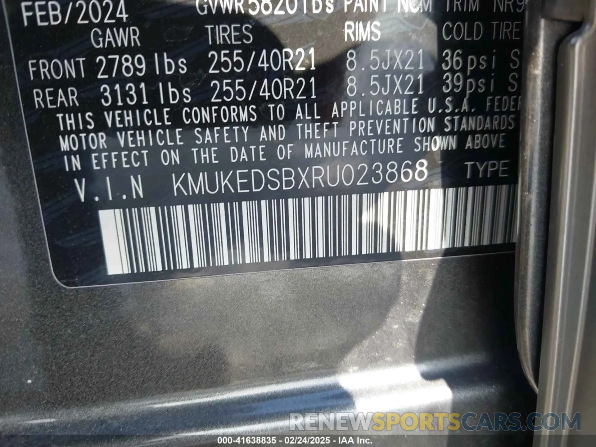 9 Фотография поврежденного автомобиля KMUKEDSBXRU023868 GENESIS GV60 2024