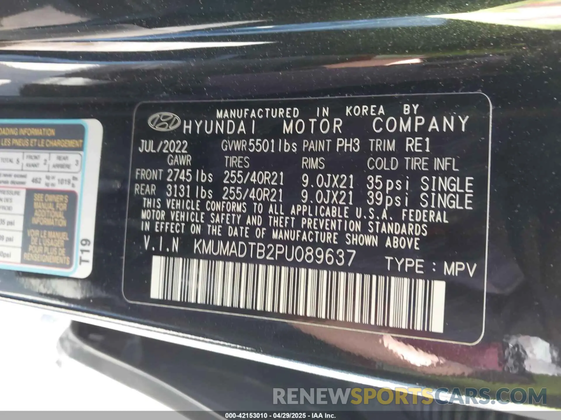 9 Фотография поврежденного автомобиля KMUMADTB2PU089637 GENESIS GV70 2023