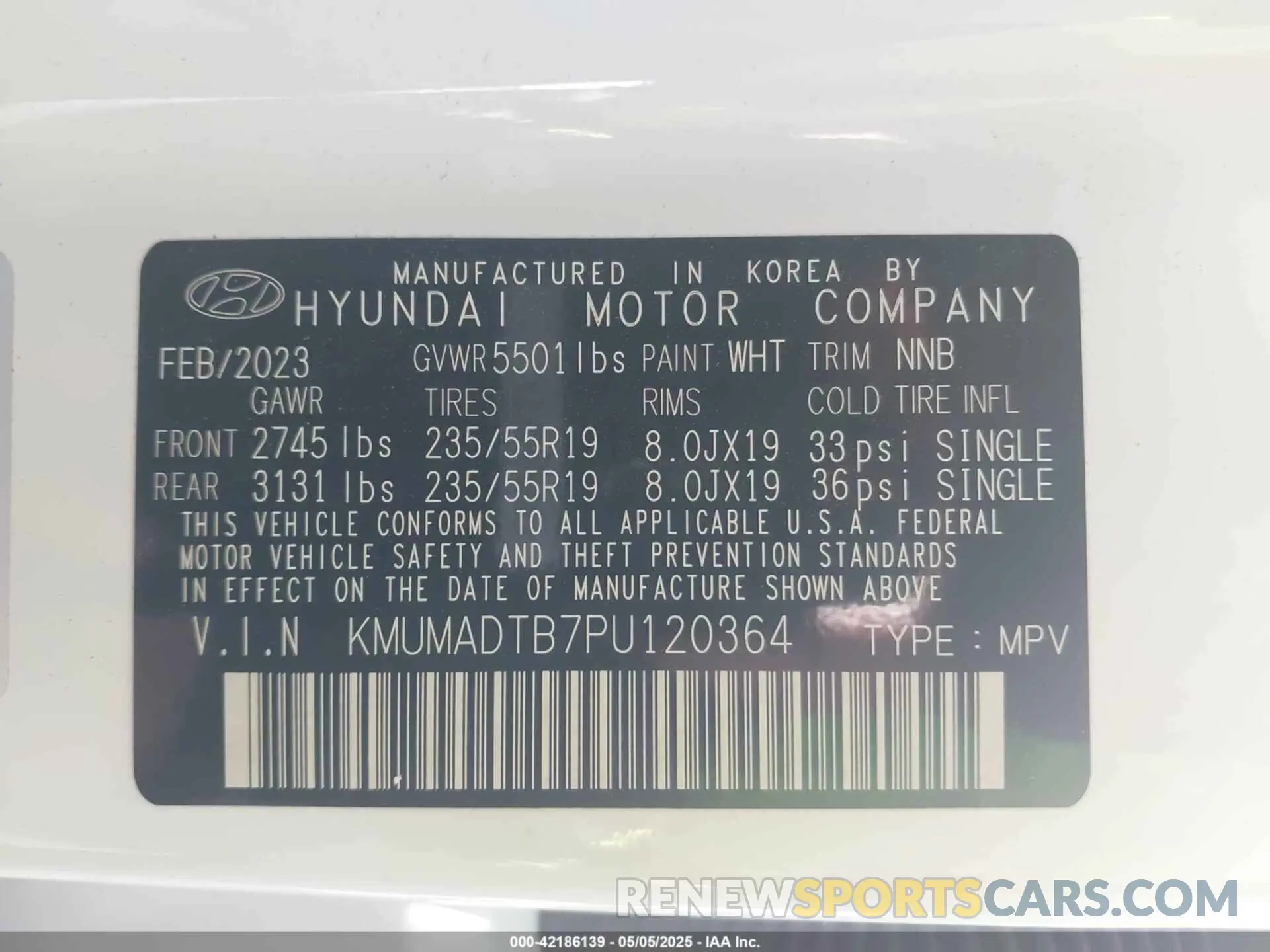 9 Фотография поврежденного автомобиля KMUMADTB7PU120364 GENESIS GV70 2023