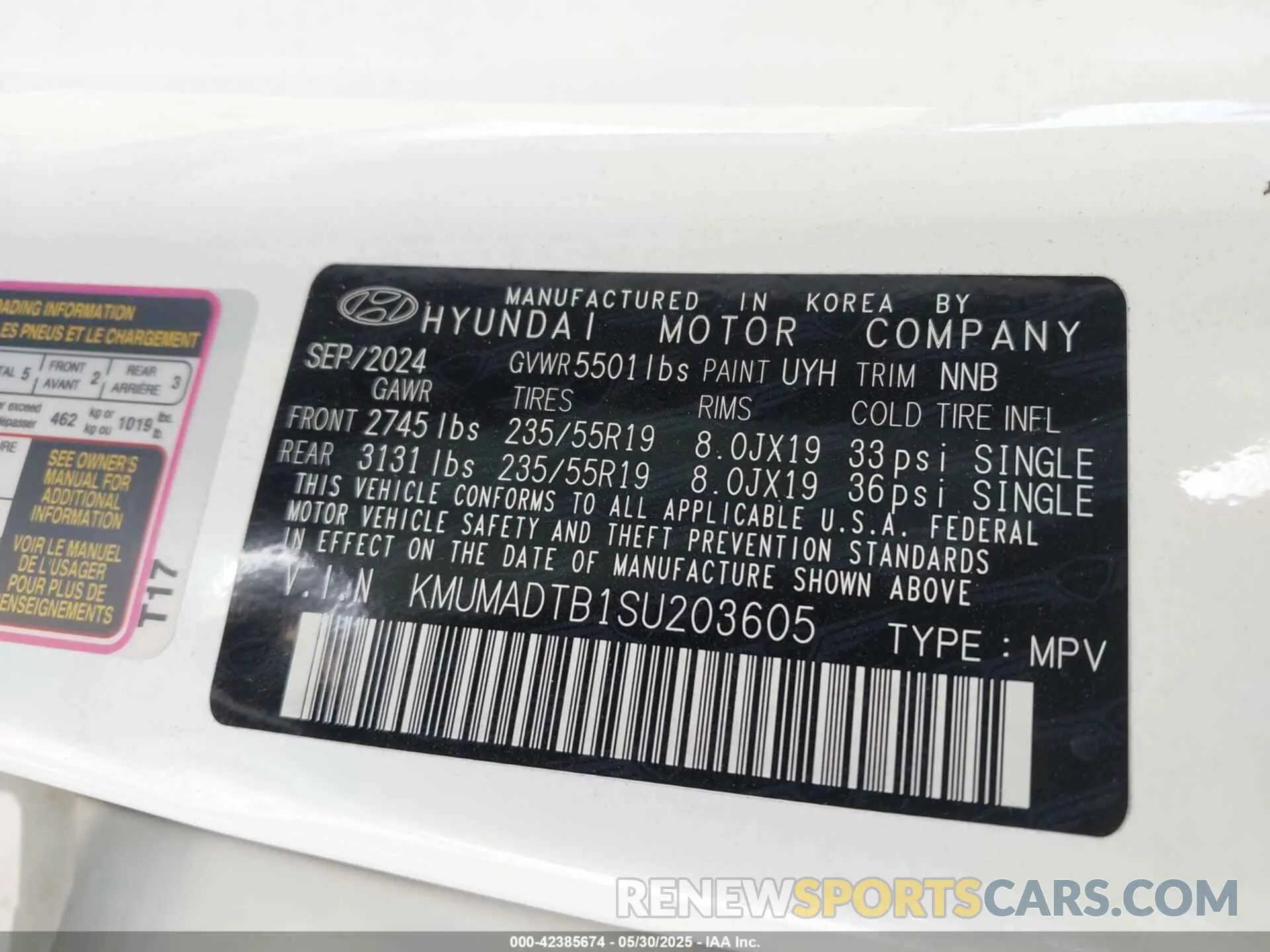 9 Фотография поврежденного автомобиля KMUMADTB1SU203605 GENESIS GV70 2025