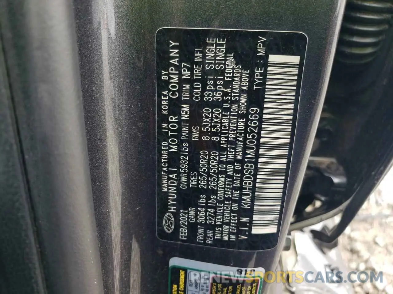 13 Photograph of a damaged car KMUHBDSB1MU052669 GENESIS GV80 2021