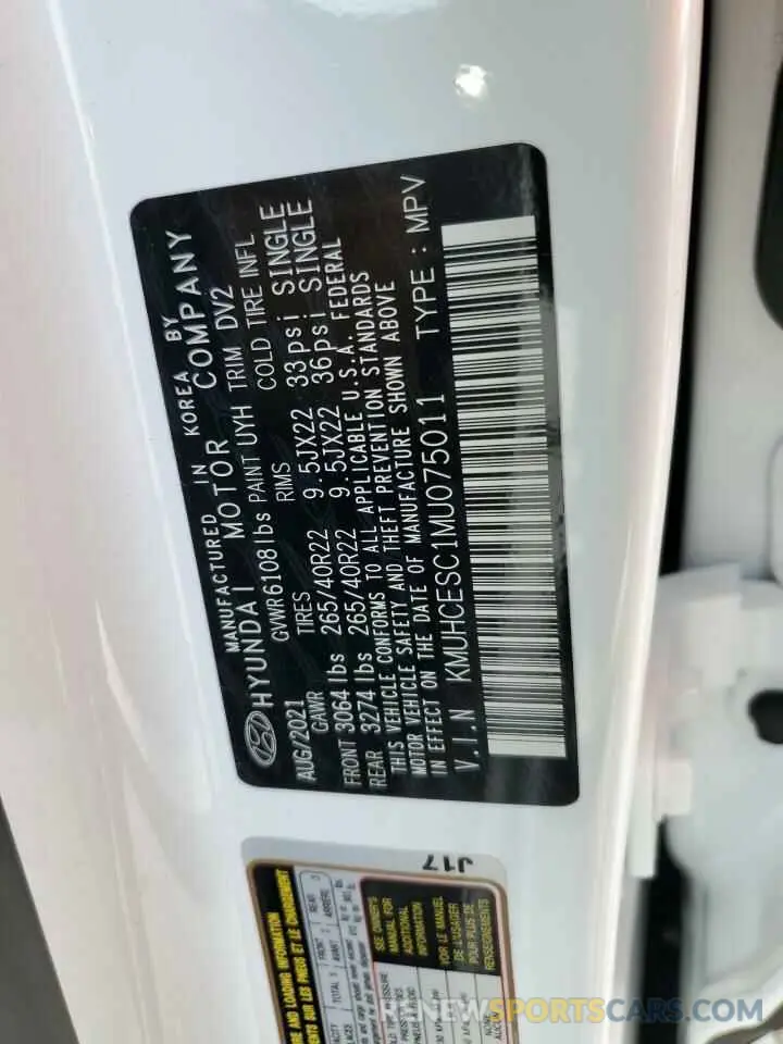 15 Photograph of a damaged car KMUHCESC1MU075011 GENESIS GV80 2021