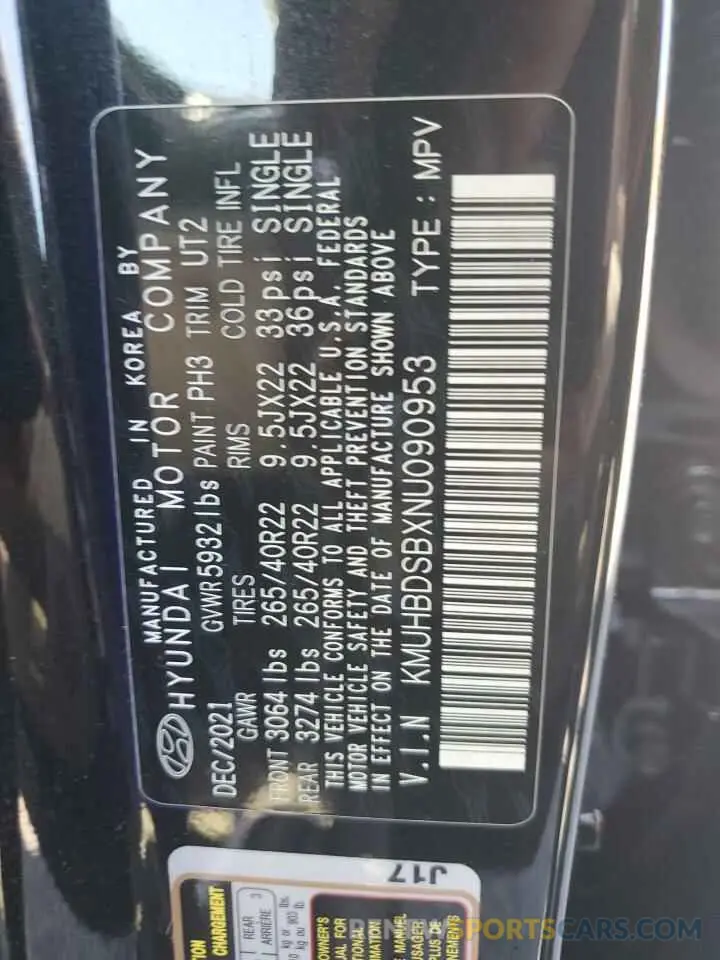 13 Photograph of a damaged car KMUHBDSBXNU090953 GENESIS GV80 2022
