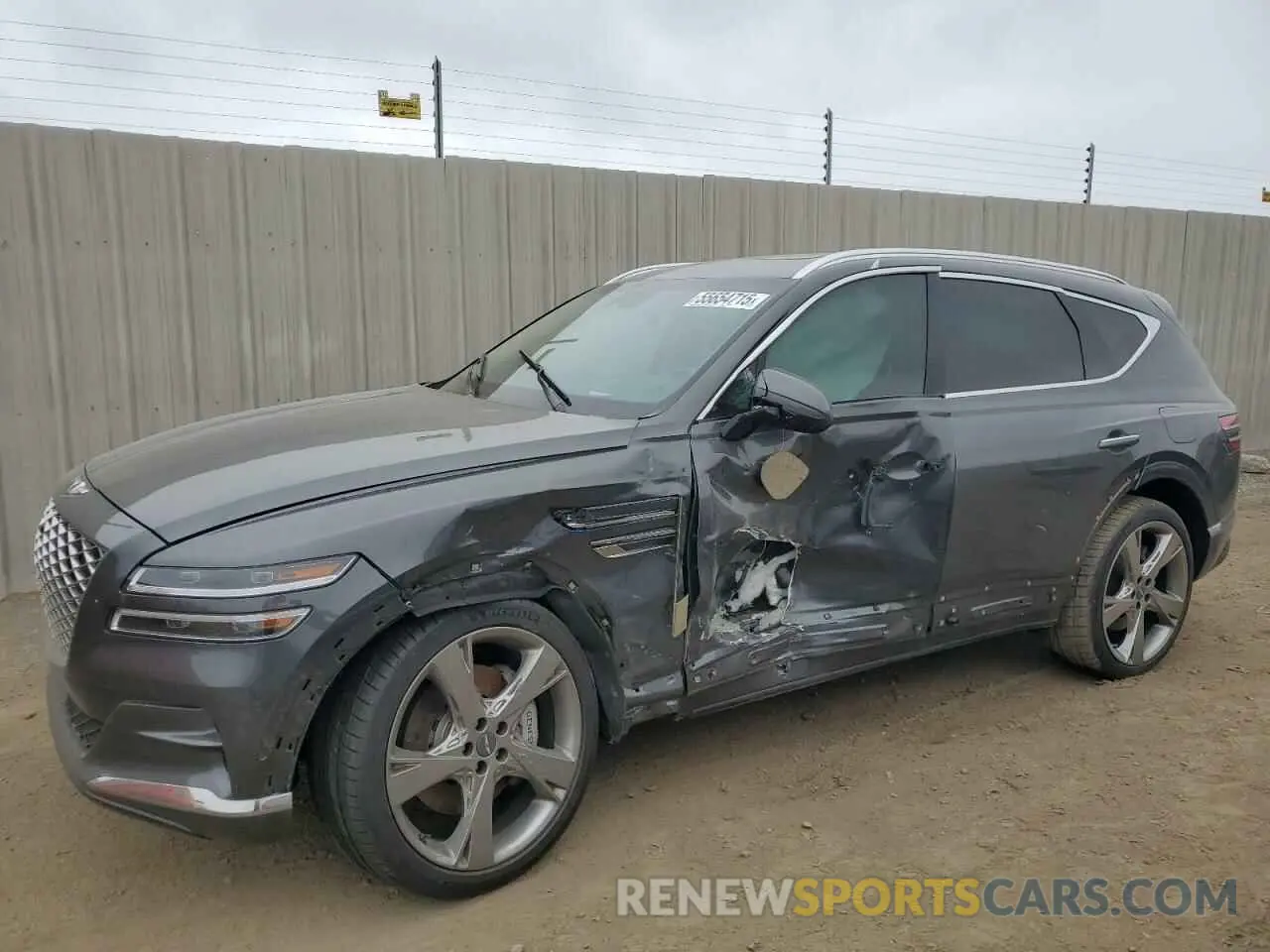 1 Photograph of a damaged car KMUHBDSBXNU098177 GENESIS GV80 2022