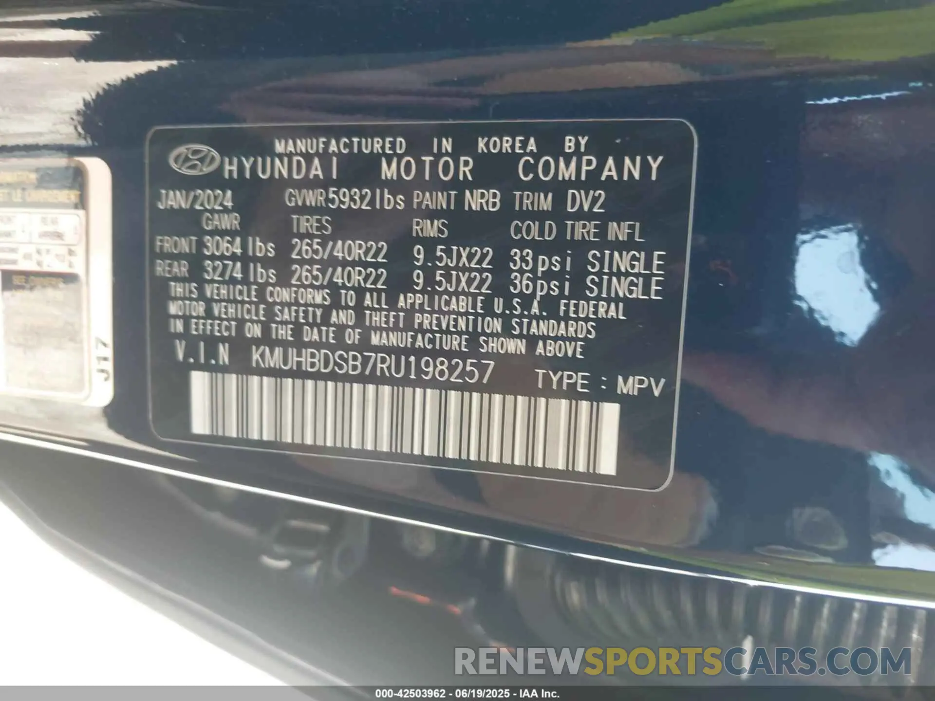 9 Фотография поврежденного автомобиля KMUHBDSB7RU198257 GENESIS GV80 2024