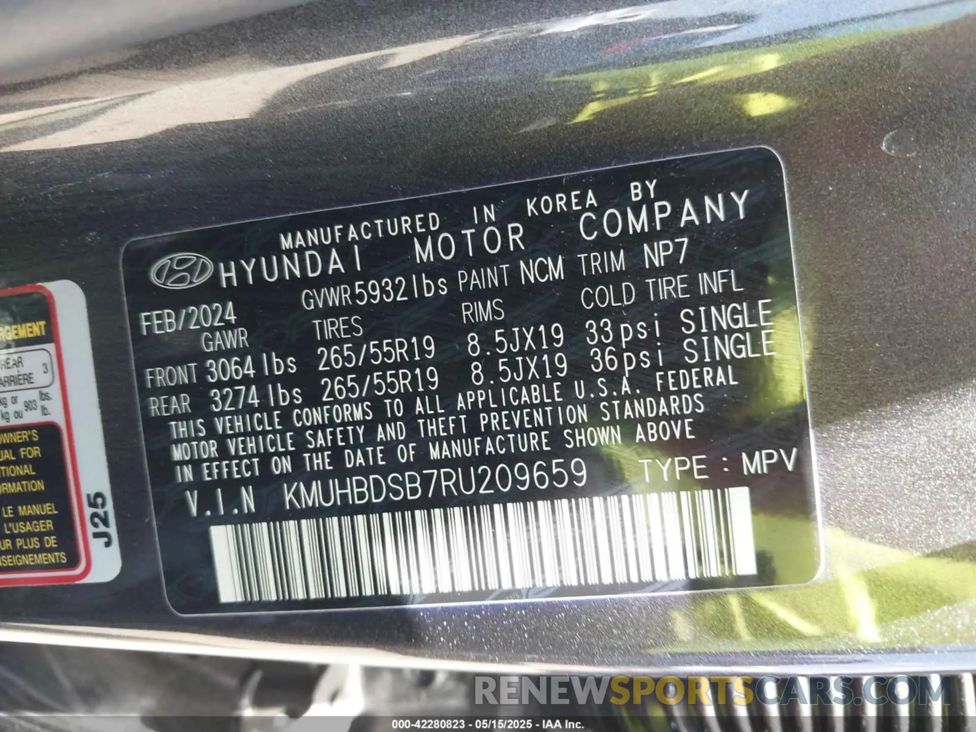 9 Photograph of a damaged car KMUHBDSB7RU209659 GENESIS GV80 2024