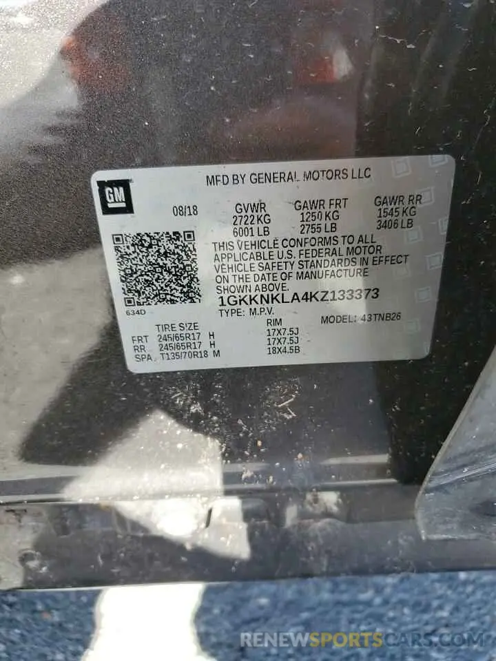 14 Photograph of a damaged car 1GKKNKLA4KZ133373 GMC ACADIA 2019