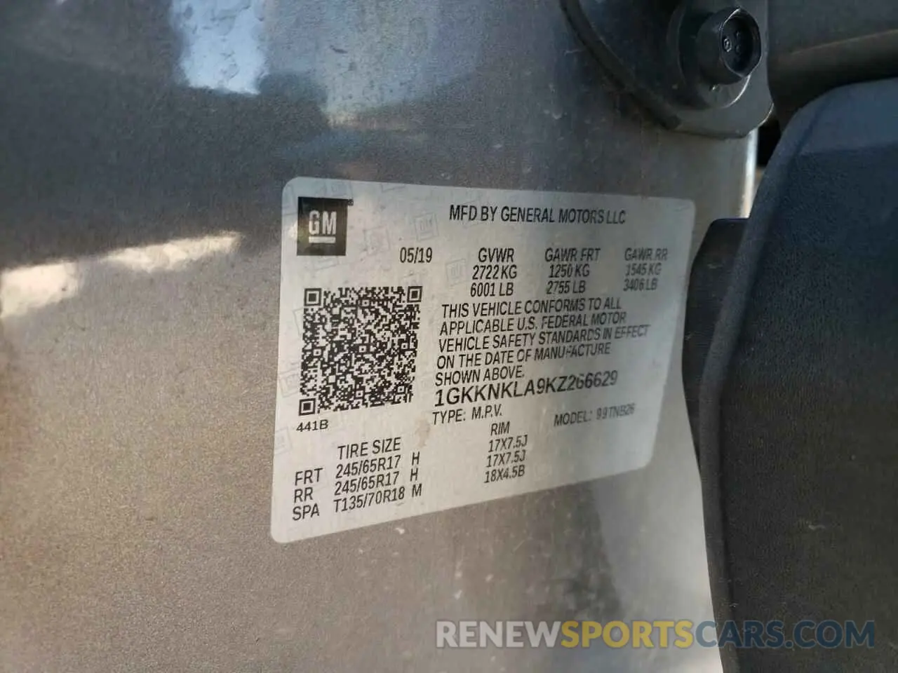 15 Photograph of a damaged car 1GKKNKLA9KZ266629 GMC ACADIA 2019