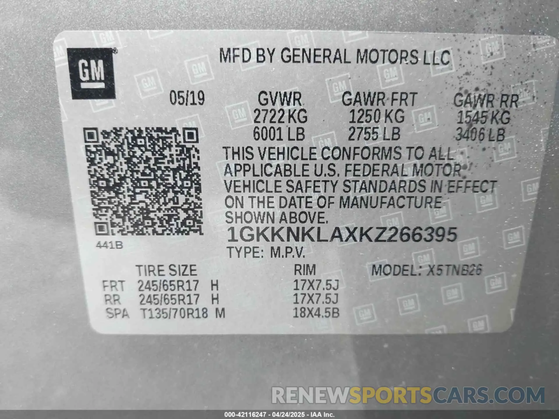 9 Photograph of a damaged car 1GKKNKLAXKZ266395 GMC ACADIA 2019