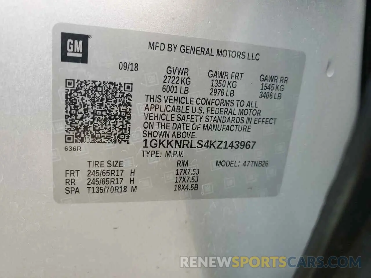 16 Фотография поврежденного автомобиля 1GKKNRLS4KZ143967 GMC ACADIA 2019