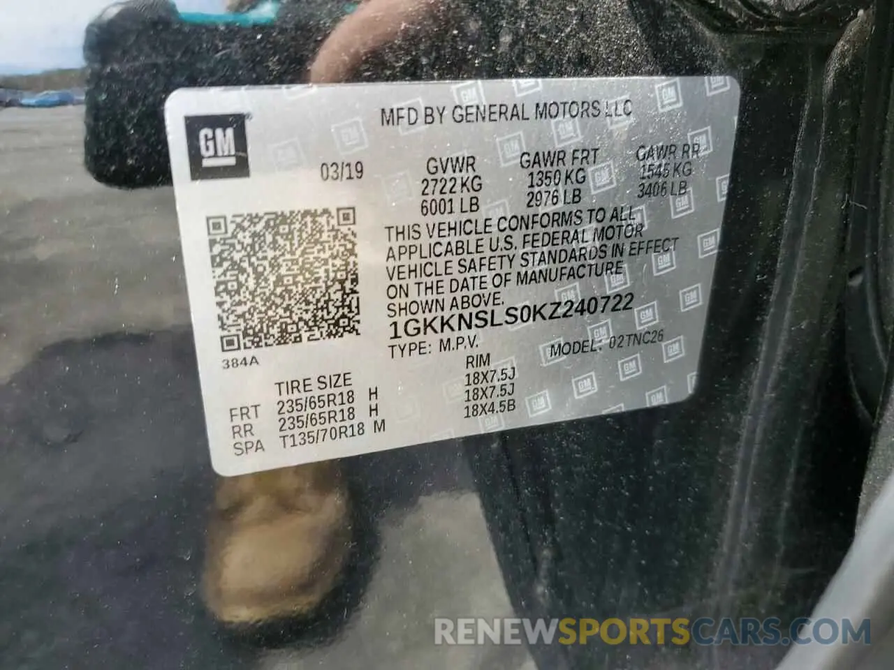 13 Фотография поврежденного автомобиля 1GKKNSLS0KZ240722 GMC ACADIA 2019