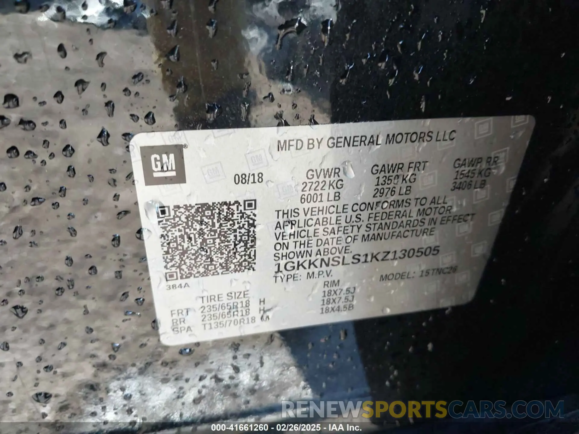 8 Фотография поврежденного автомобиля 1GKKNSLS1KZ130505 GMC ACADIA 2019
