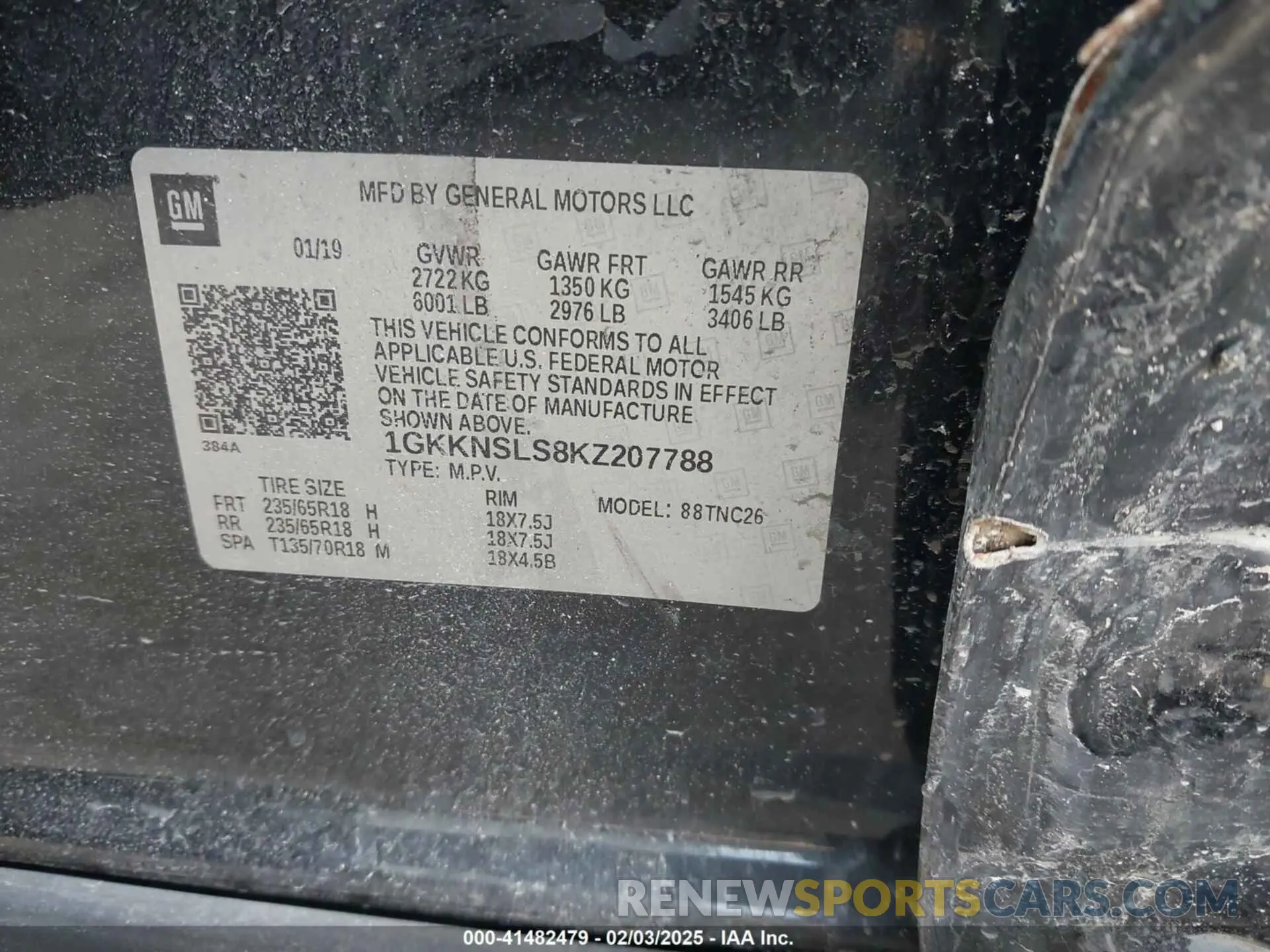 9 Photograph of a damaged car 1GKKNSLS8KZ207788 GMC ACADIA 2019