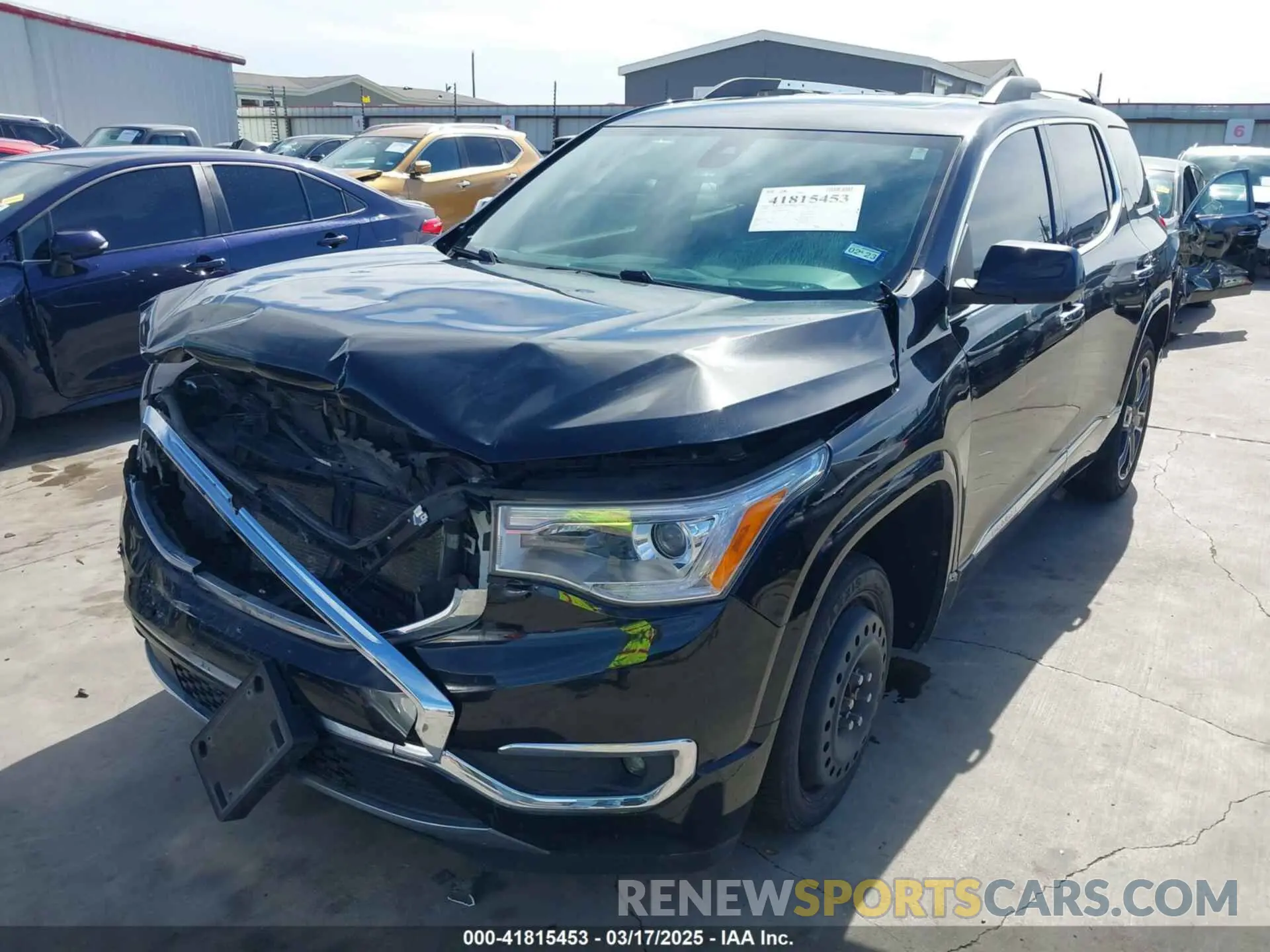 2 Photograph of a damaged car 1GKKNXLS7KZ162548 GMC ACADIA 2019