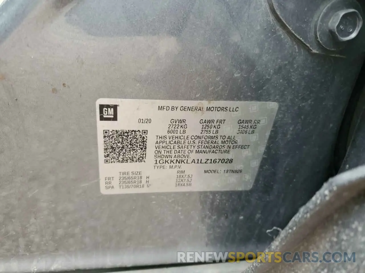 13 Фотография поврежденного автомобиля 1GKKNKLA1LZ167028 GMC ACADIA 2020