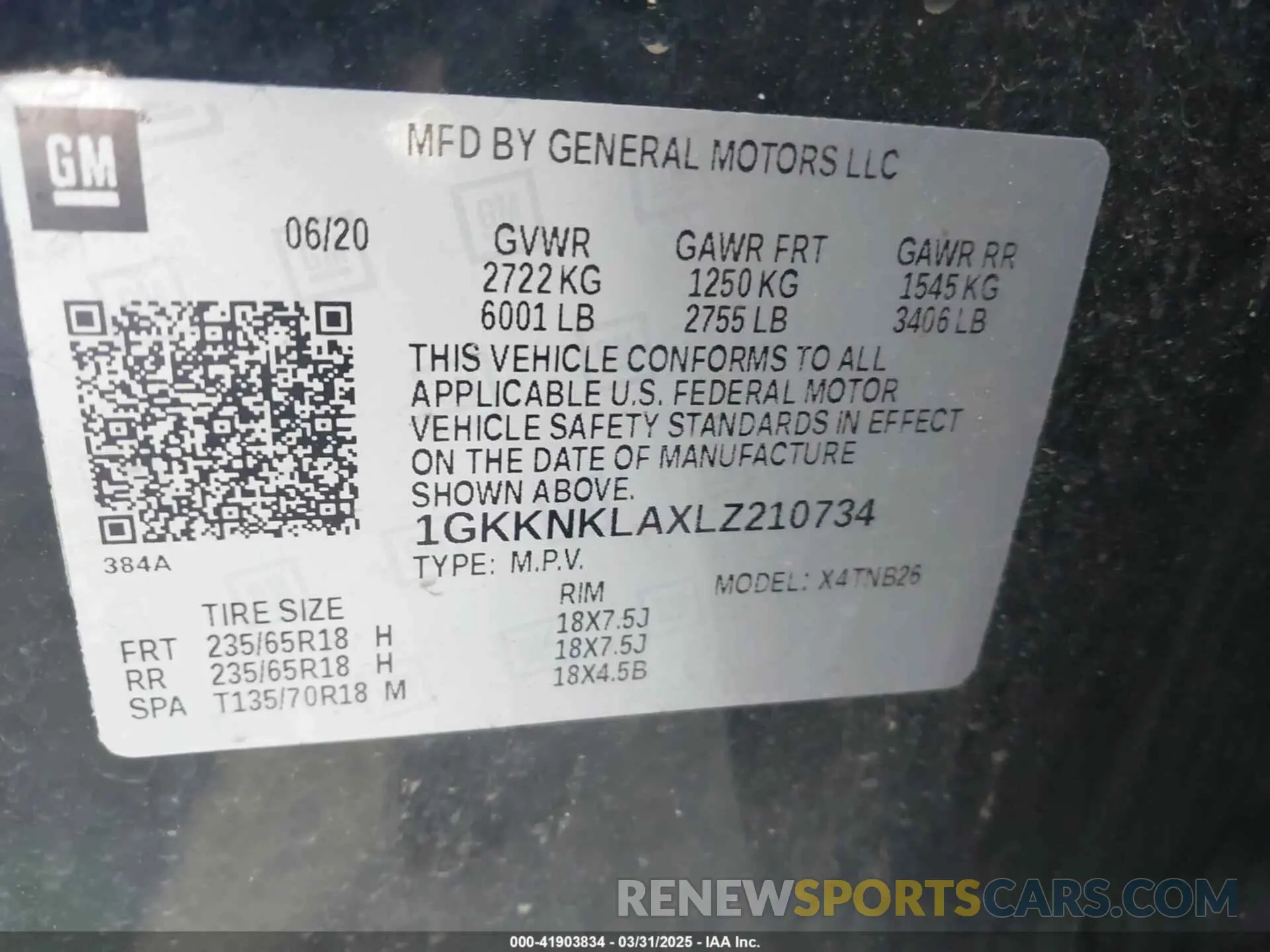 9 Фотография поврежденного автомобиля 1GKKNKLAXLZ210734 GMC ACADIA 2020