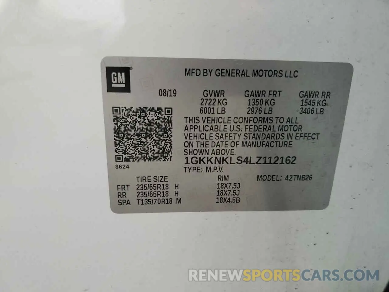 15 Фотография поврежденного автомобиля 1GKKNKLS4LZ112162 GMC ACADIA 2020