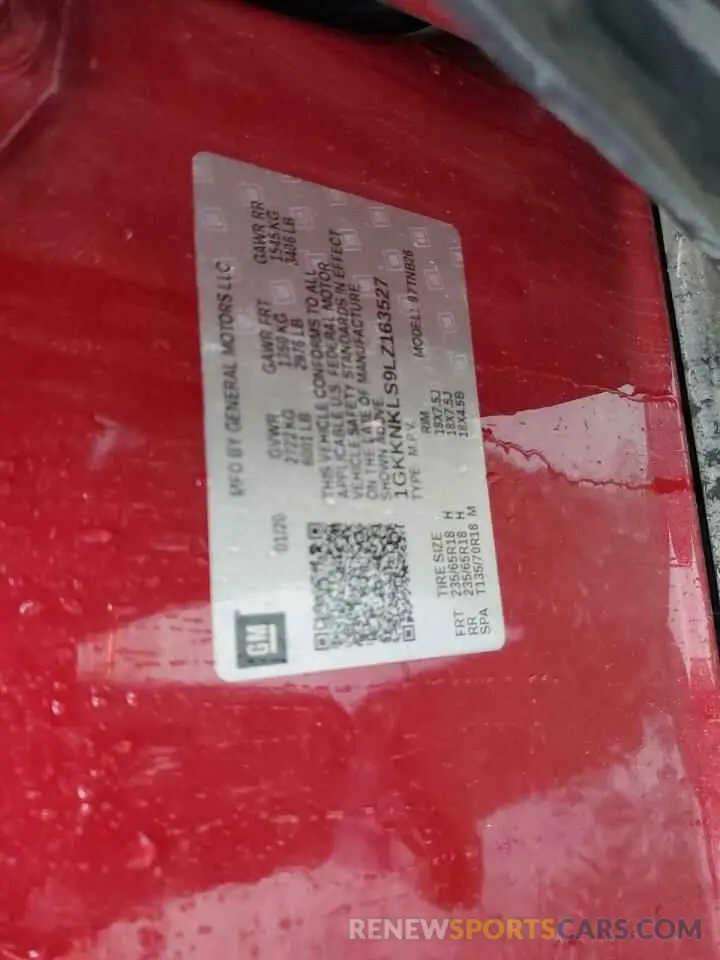 13 Фотография поврежденного автомобиля 1GKKNKLS9LZ163527 GMC ACADIA 2020