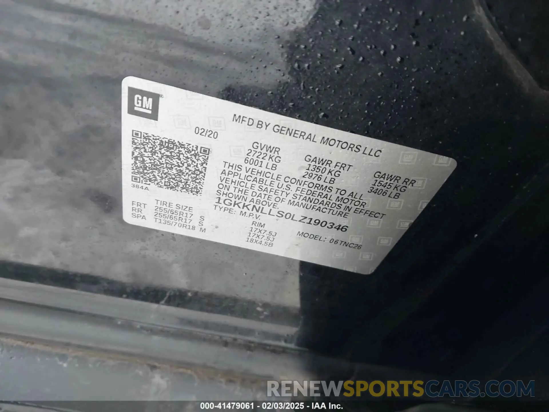 9 Фотография поврежденного автомобиля 1GKKNLLS0LZ190346 GMC ACADIA 2020