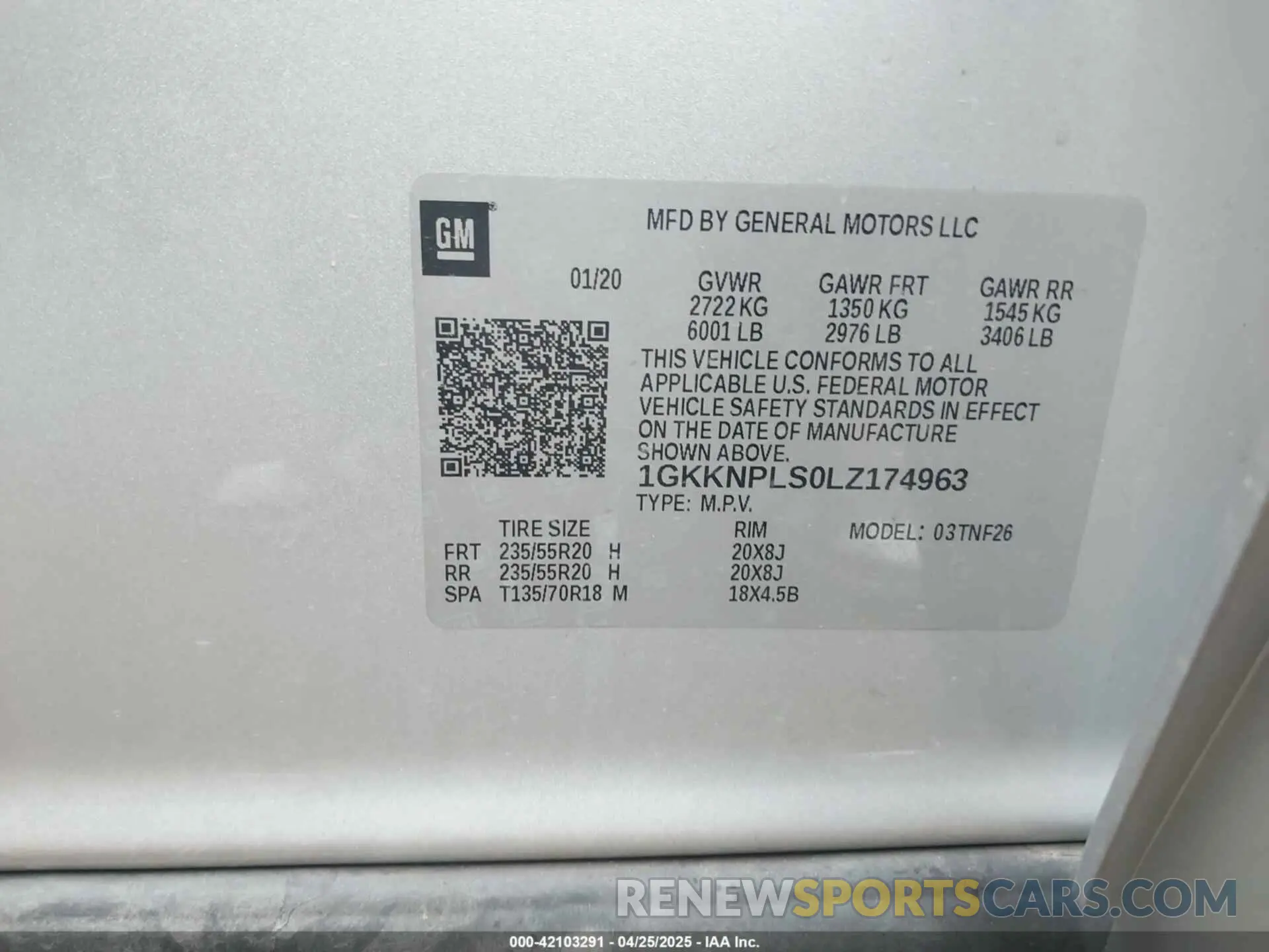 9 Photograph of a damaged car 1GKKNPLS0LZ174963 GMC ACADIA 2020