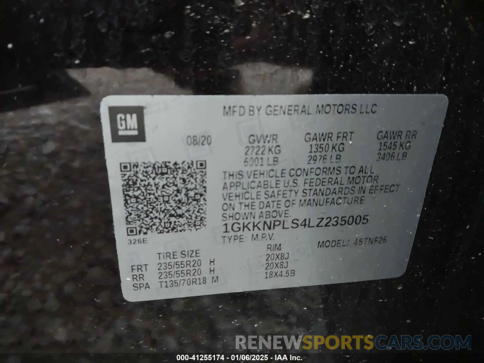 9 Photograph of a damaged car 1GKKNPLS4LZ235005 GMC ACADIA 2020