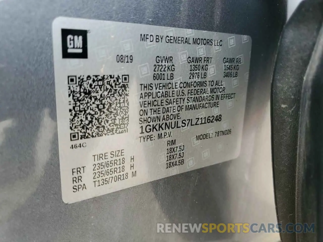 14 Photograph of a damaged car 1GKKNULS7LZ116248 GMC ACADIA 2020