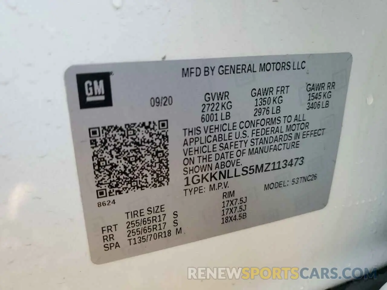 13 Photograph of a damaged car 1GKKNLLS5MZ113473 GMC ACADIA 2021