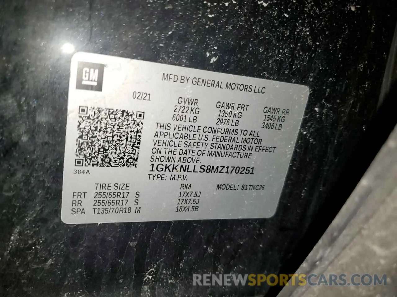 13 Фотография поврежденного автомобиля 1GKKNLLS8MZ170251 GMC ACADIA 2021