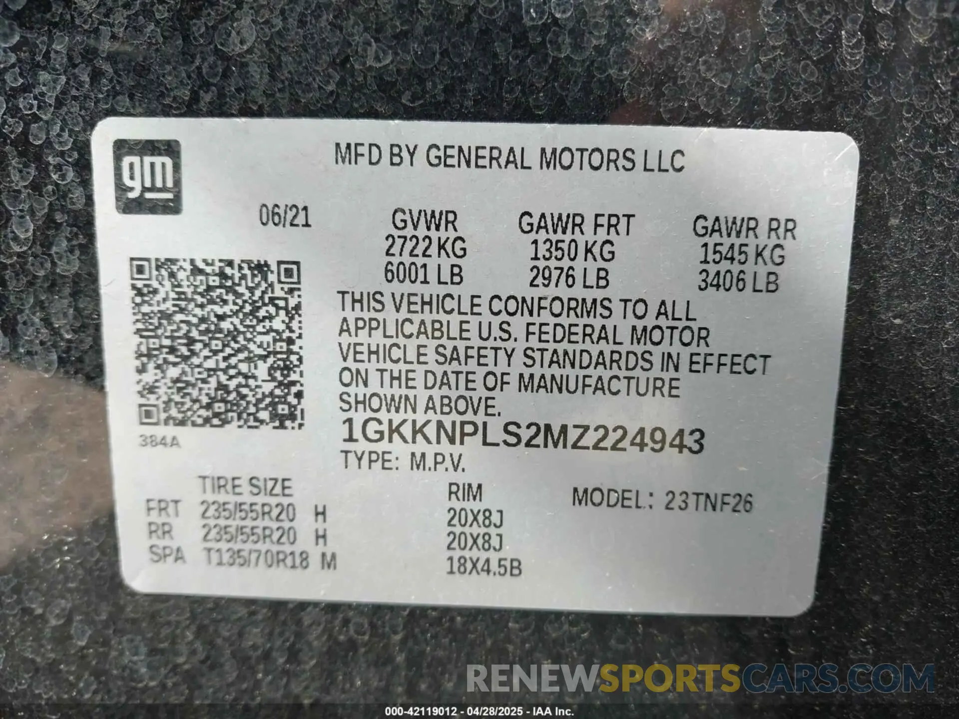 9 Photograph of a damaged car 1GKKNPLS2MZ224943 GMC ACADIA 2021
