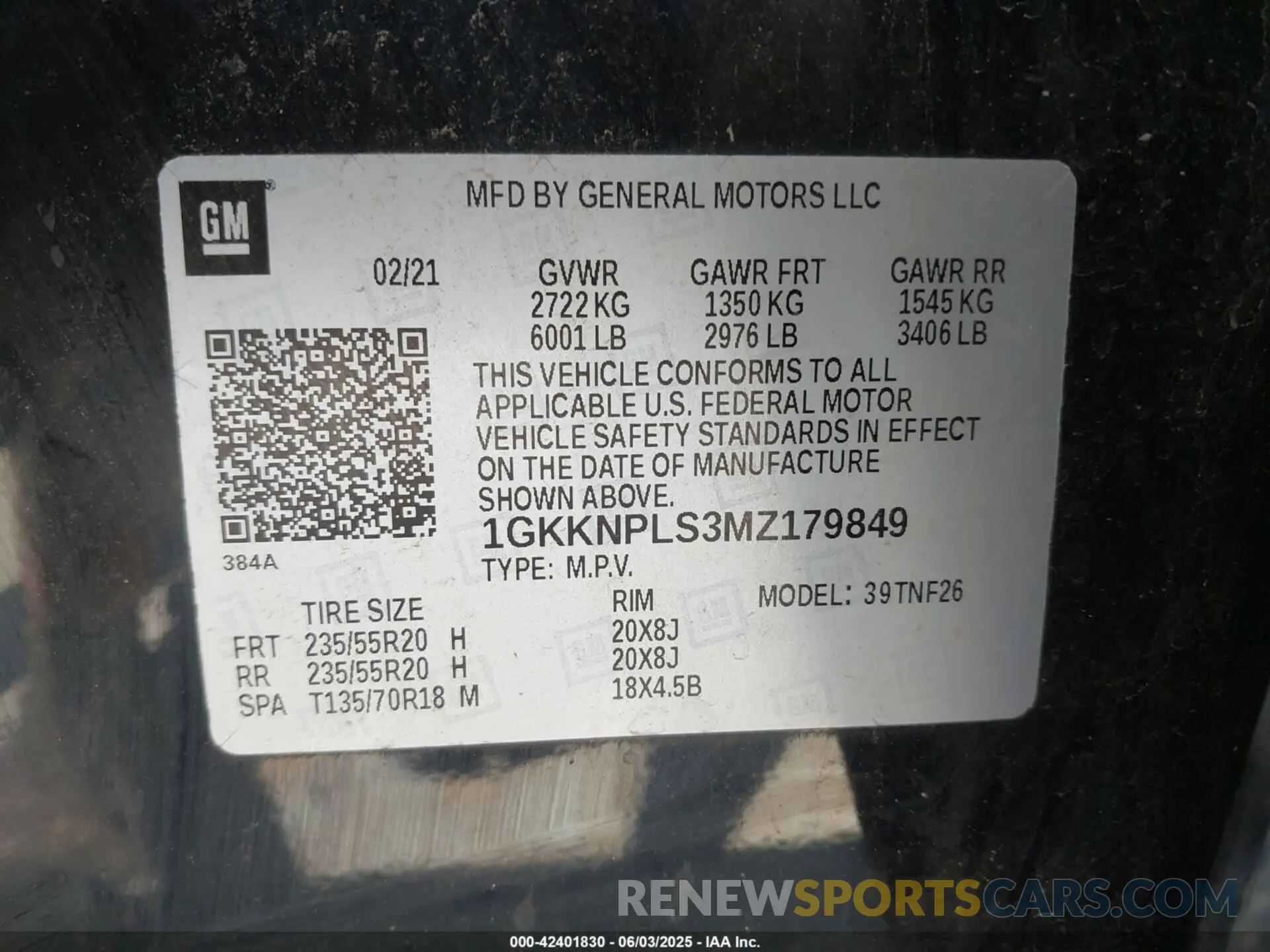 9 Photograph of a damaged car 1GKKNPLS3MZ179849 GMC ACADIA 2021
