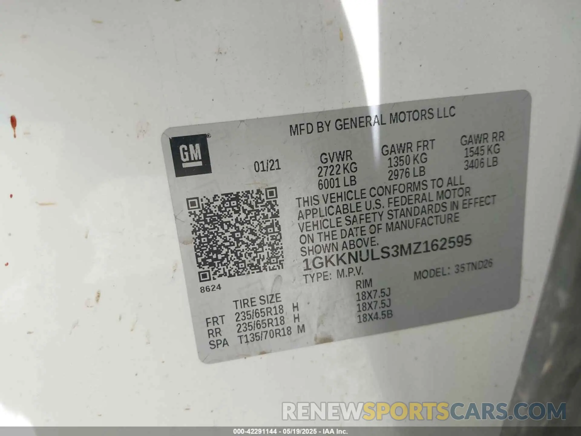9 Photograph of a damaged car 1GKKNULS3MZ162595 GMC ACADIA 2021