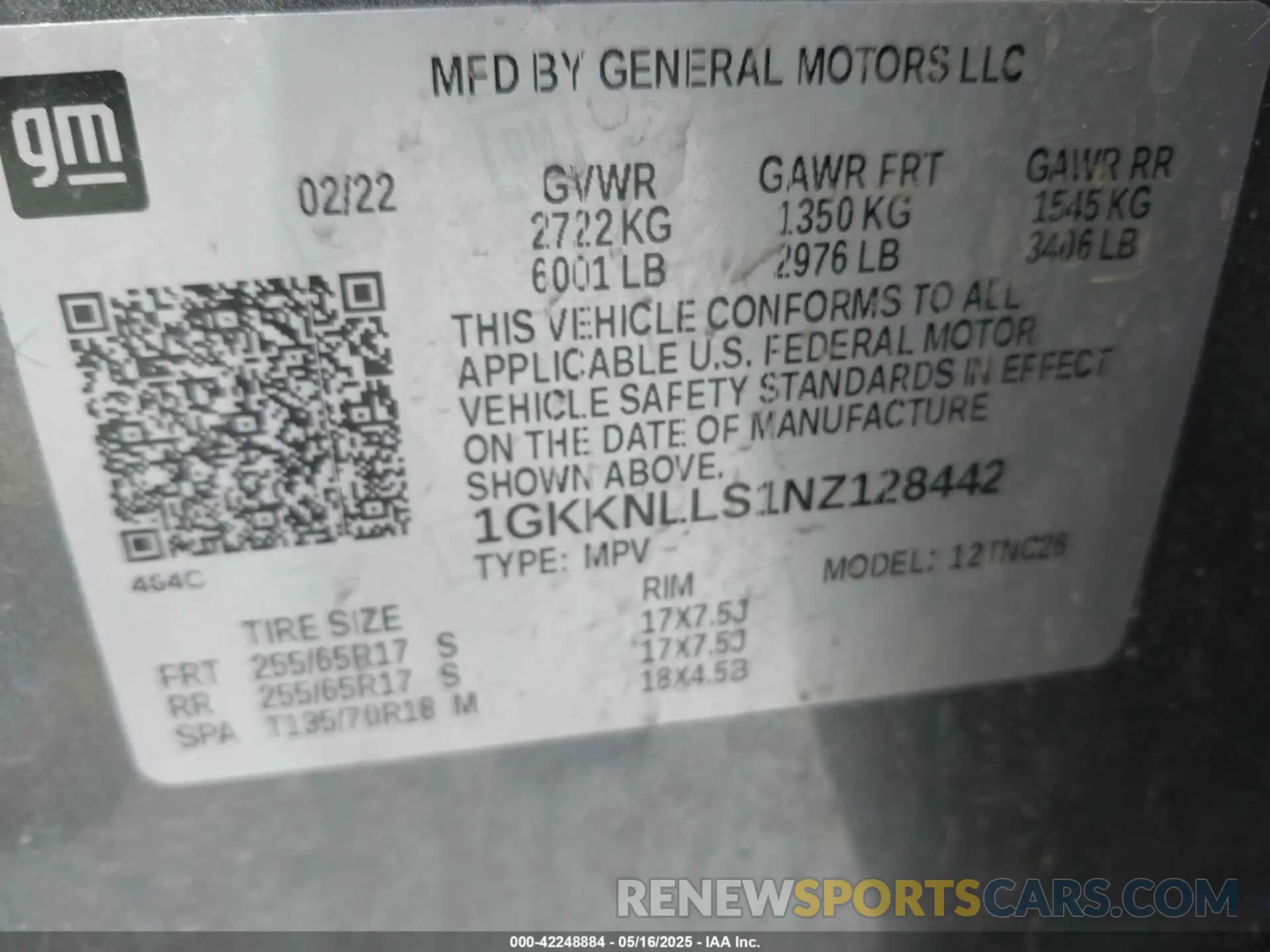 9 Photograph of a damaged car 1GKKNLLS1NZ128442 GMC ACADIA 2022