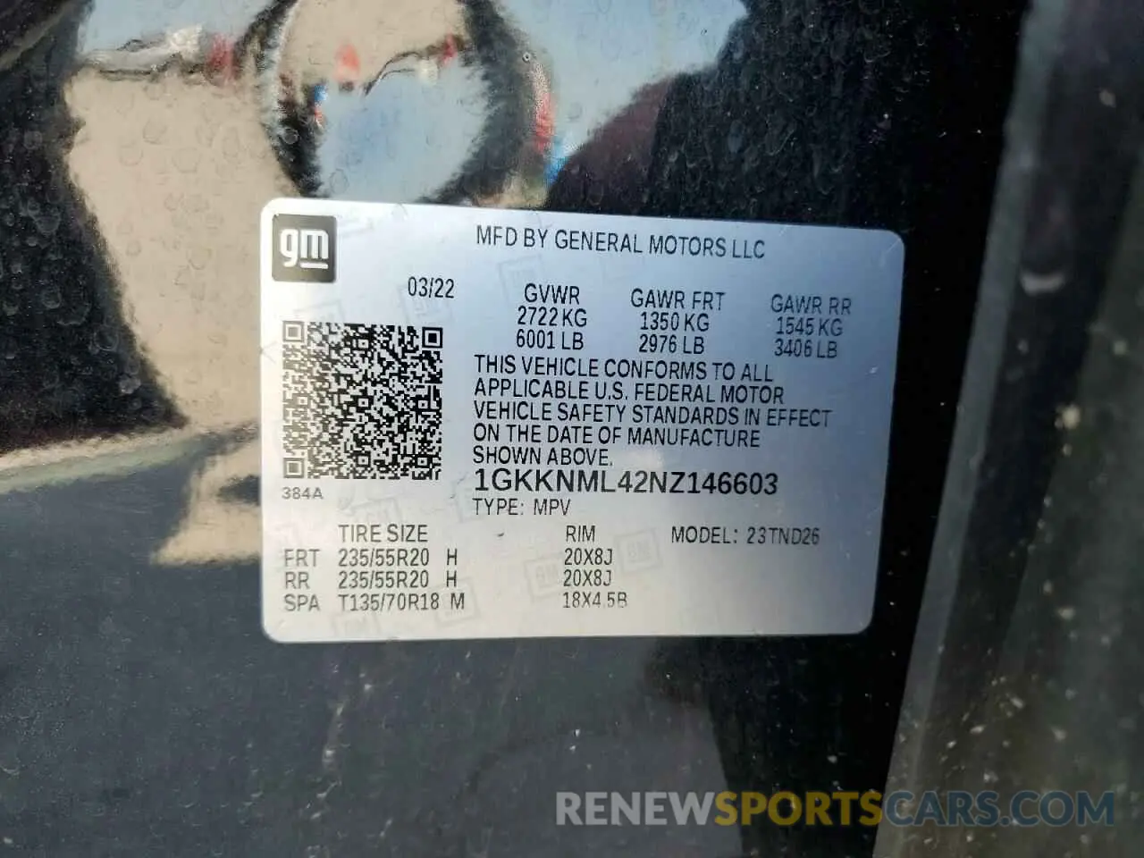 14 Фотография поврежденного автомобиля 1GKKNML42NZ146603 GMC ACADIA 2022