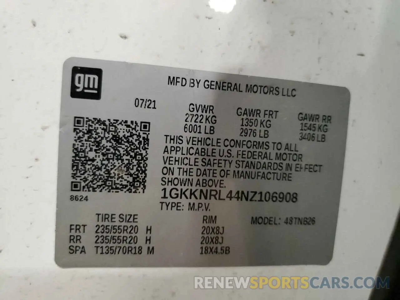 16 Фотография поврежденного автомобиля 1GKKNRL44NZ106908 GMC ACADIA 2022