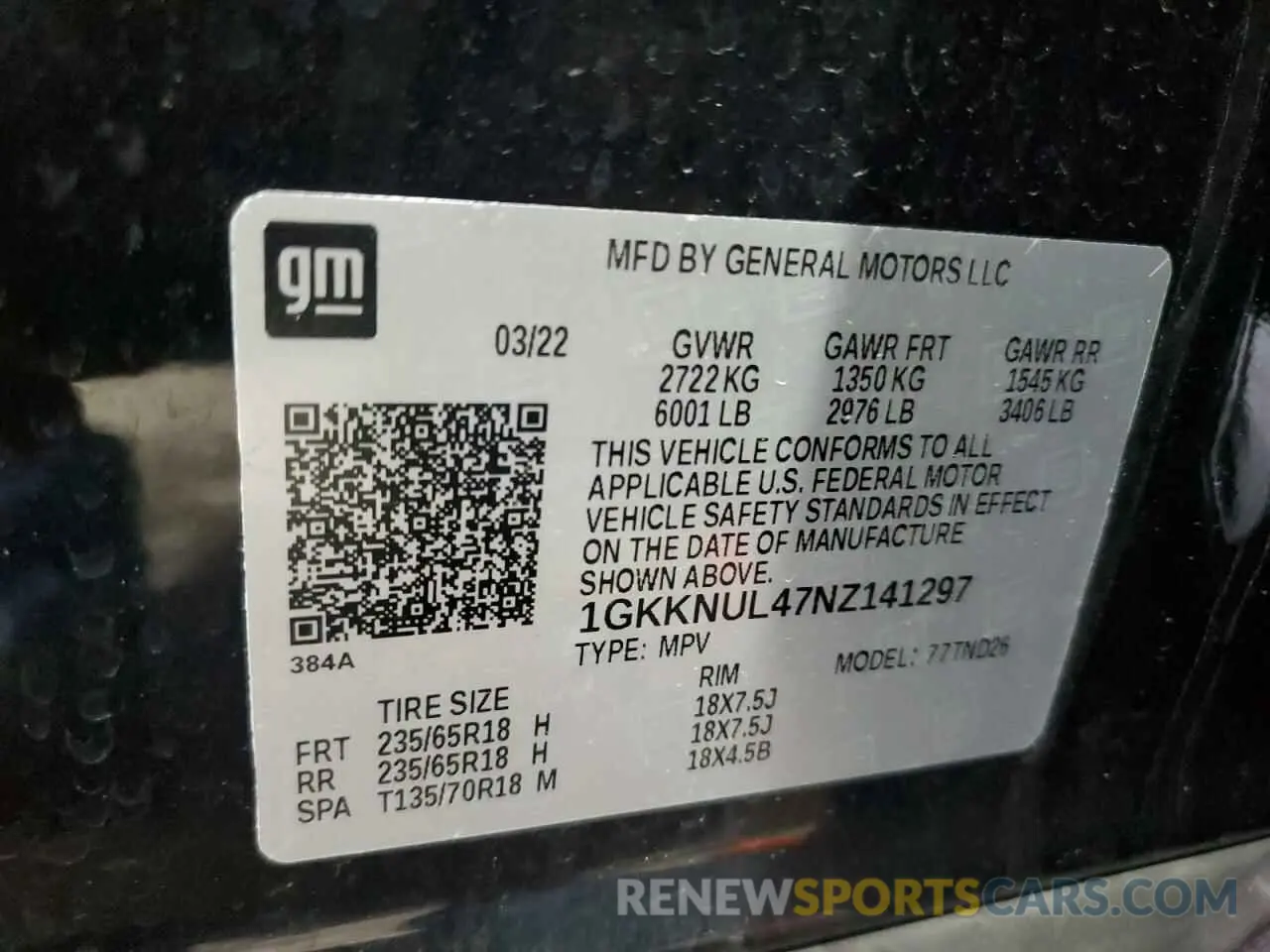 14 Фотография поврежденного автомобиля 1GKKNUL47NZ141297 GMC ACADIA 2022