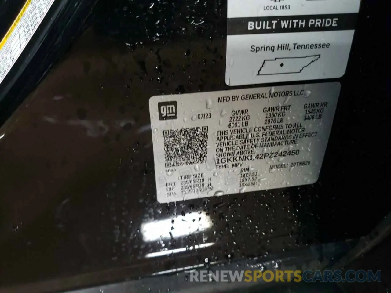 14 Photograph of a damaged car 1GKKNKL42PZ242450 GMC ACADIA 2023