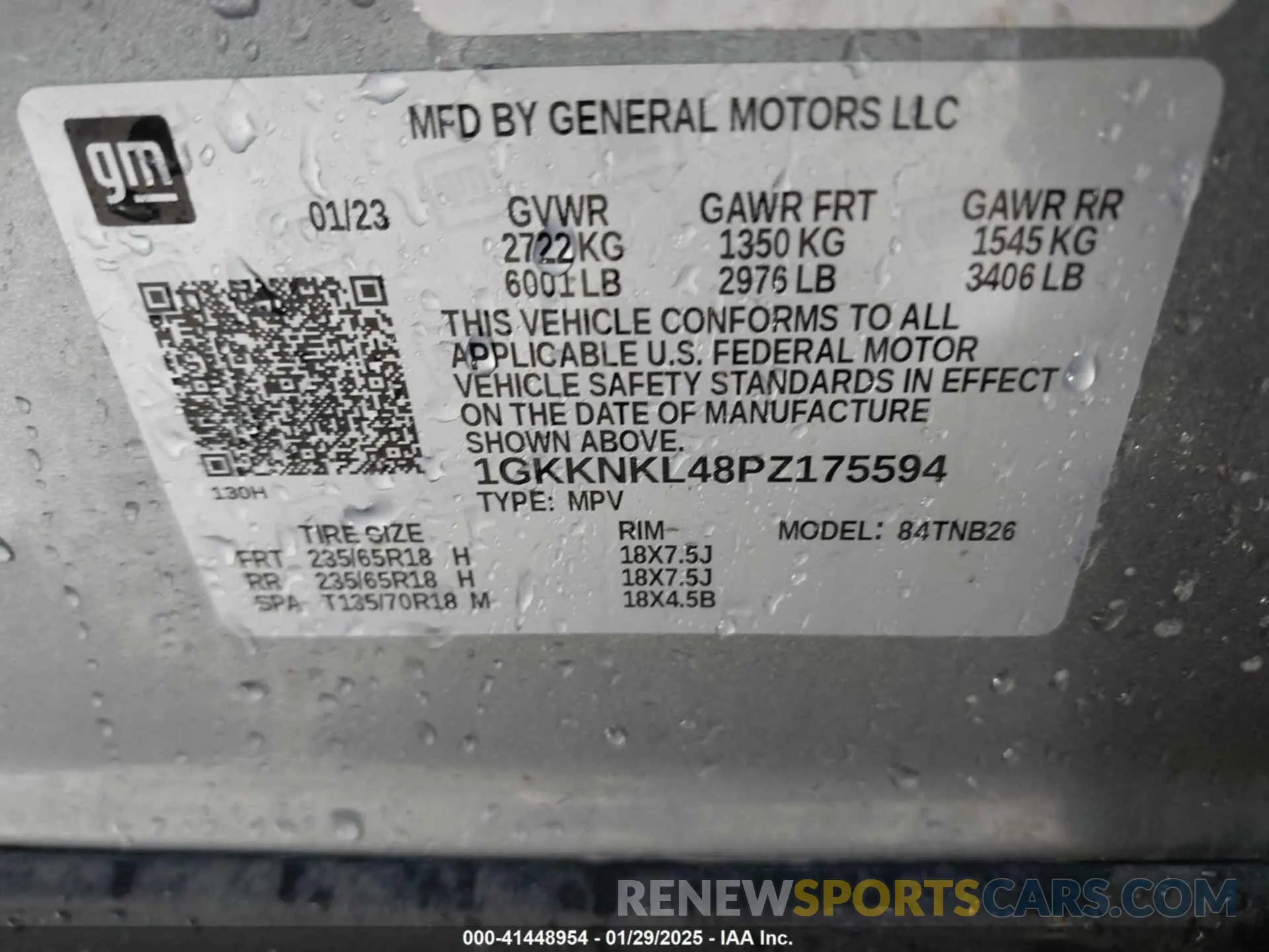 9 Фотография поврежденного автомобиля 1GKKNKL48PZ175594 GMC ACADIA 2023