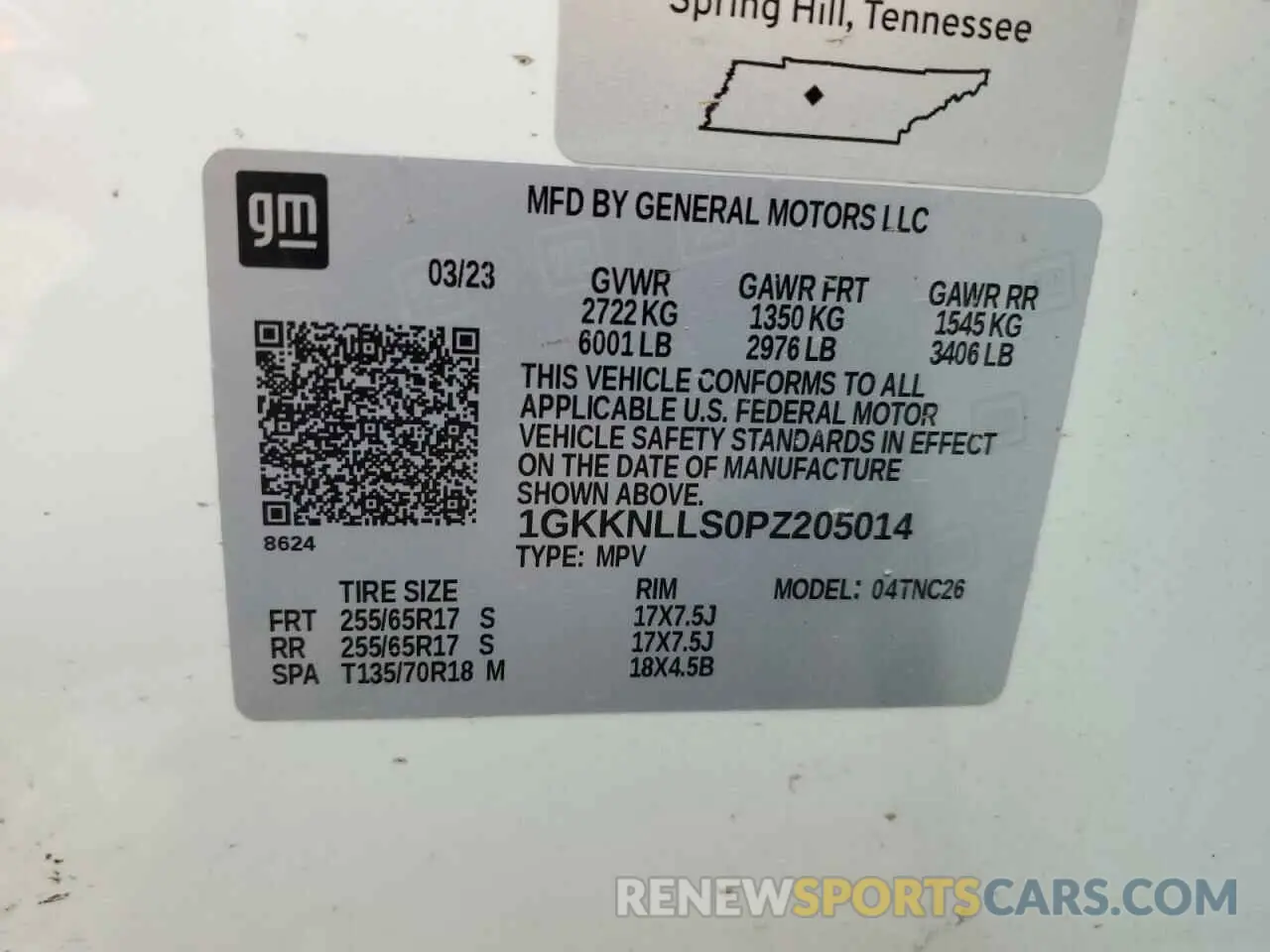 13 Photograph of a damaged car 1GKKNLLS0PZ205014 GMC ACADIA 2023