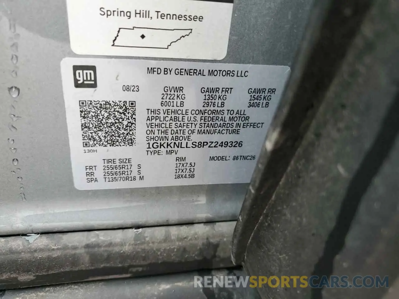 13 Фотография поврежденного автомобиля 1GKKNLLS8PZ249326 GMC ACADIA 2023