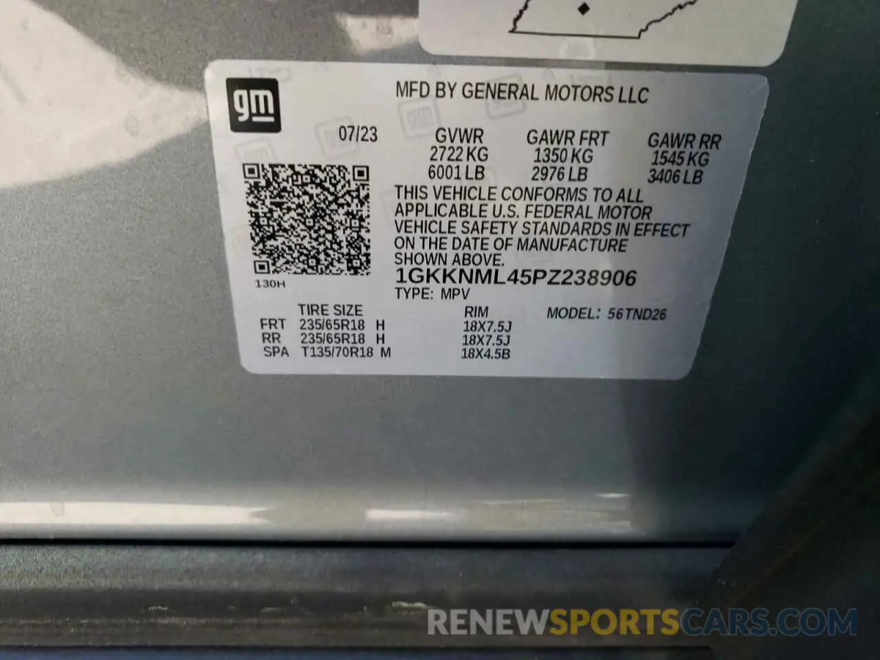 15 Фотография поврежденного автомобиля 1GKKNML45PZ238906 GMC ACADIA 2023