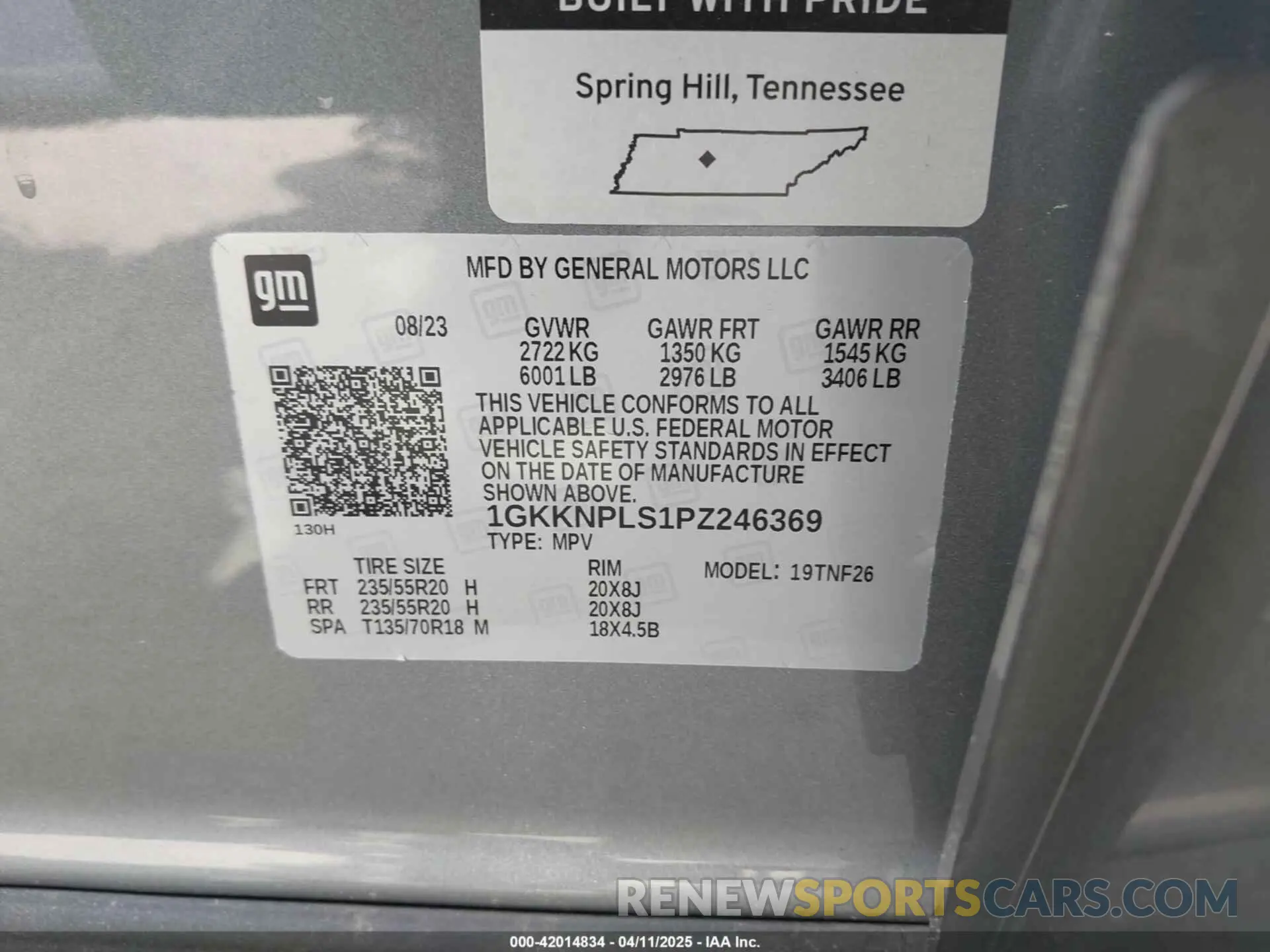 9 Photograph of a damaged car 1GKKNPLS1PZ246369 GMC ACADIA 2023