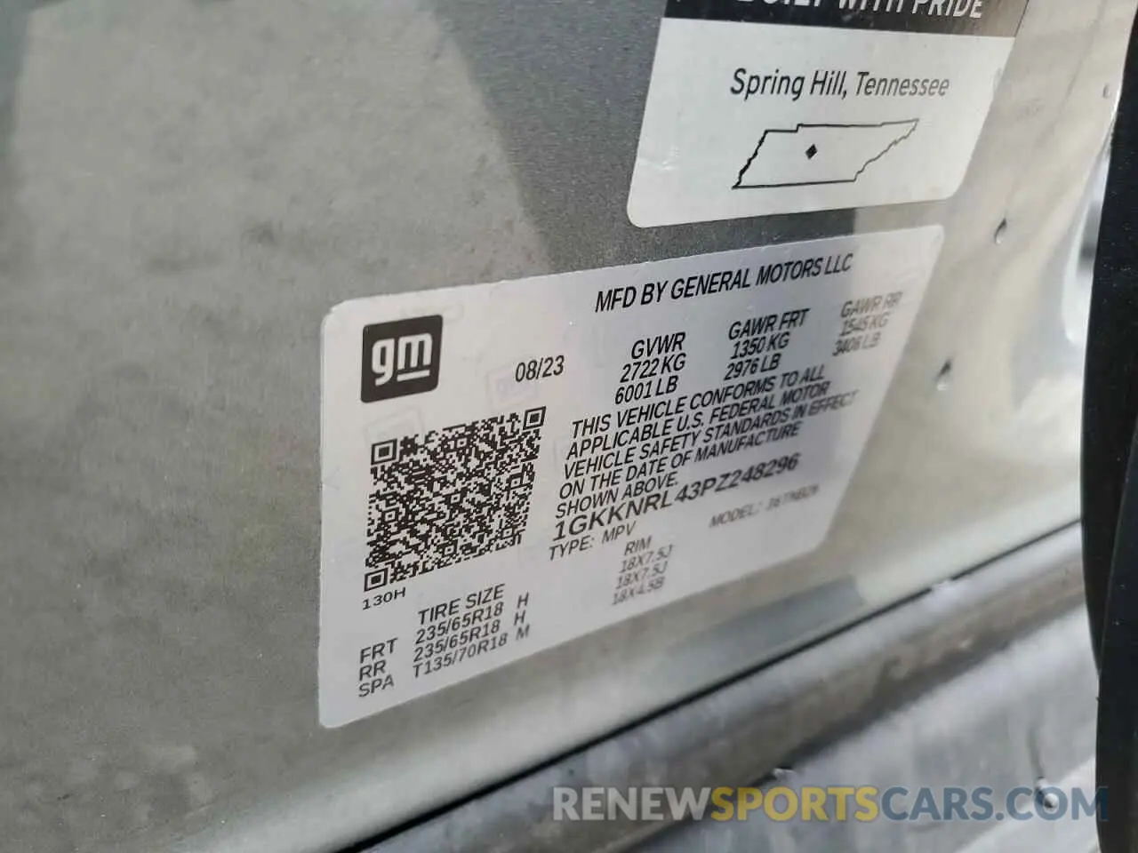 14 Photograph of a damaged car 1GKKNRL43PZ248296 GMC ACADIA 2023